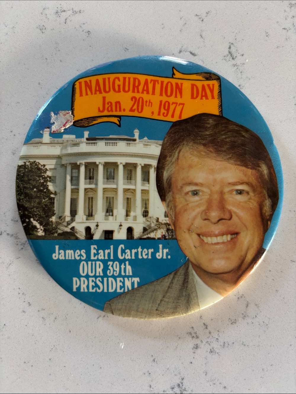 1977 Inauguration Button - Jimmy Carter - Blue